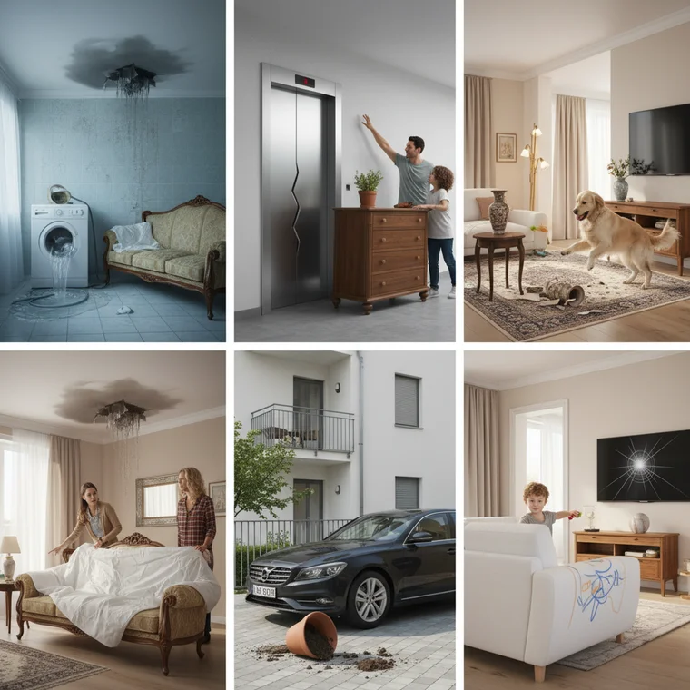 Ubezpieczyciel omawia z lokatorami szkody w częściach wspólnych budynku i zakres ochrony OC w życiu prywatnym w mieszkaniu