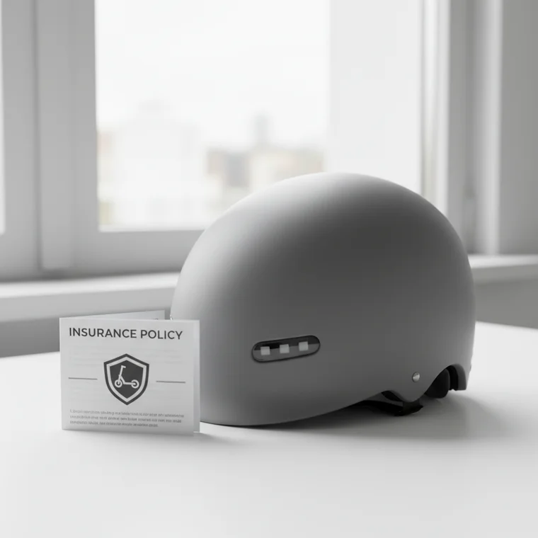 Osoba jadąca hulajnogą elektryczną po ścieżce rowerowej w mieście, ilustracja do tematu OC w życiu prywatnym a hulajnoga elektryczna