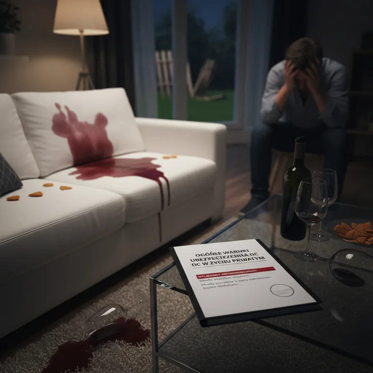 Mężczyzna oglądający uszkodzony płot po wypadku na hulajnodze, szkoda po alkoholu a wyłączenia OC w życiu prywatnym