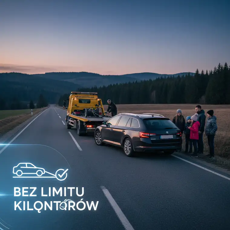 Schemat porównujący roczne koszty Assistance samochodowego bez limitu kilometrów z jednorazowym holowaniem auta w Polsce