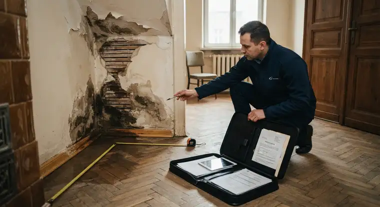 Jak zgłosić szkodę w mieszkaniu w kamienicy - zalanie, przegląd kominiarski i ochrona części wspólnej w praktyce